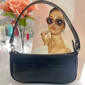 Black Retro clutch shoulder handbag
